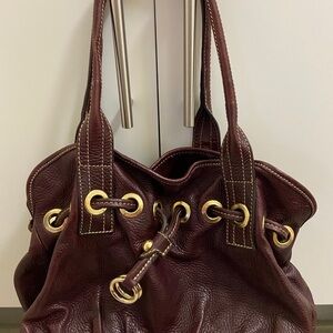 Italian Leather LSL Elegant Brown Shoulder Bag